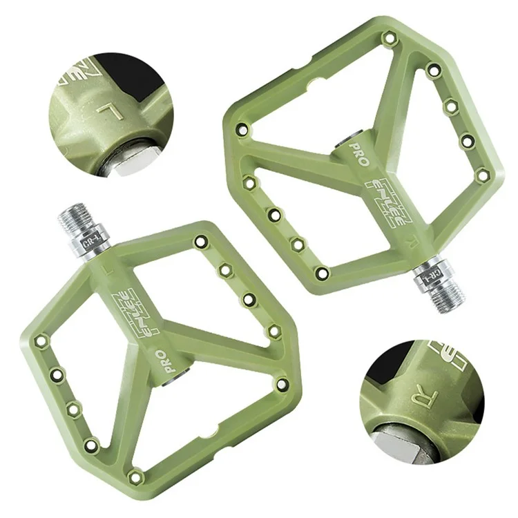 Enlee F228-pro um Par de Nylon Rolando o Rolamento de Rolamento Bicycle Pedal MTB Acessórios de Ciclismo - Verde