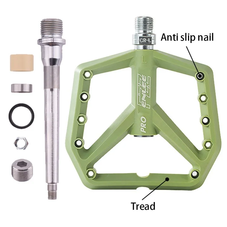 Enlee F228-pro um Par de Nylon Rolando o Rolamento de Rolamento Bicycle Pedal MTB Acessórios de Ciclismo - Verde