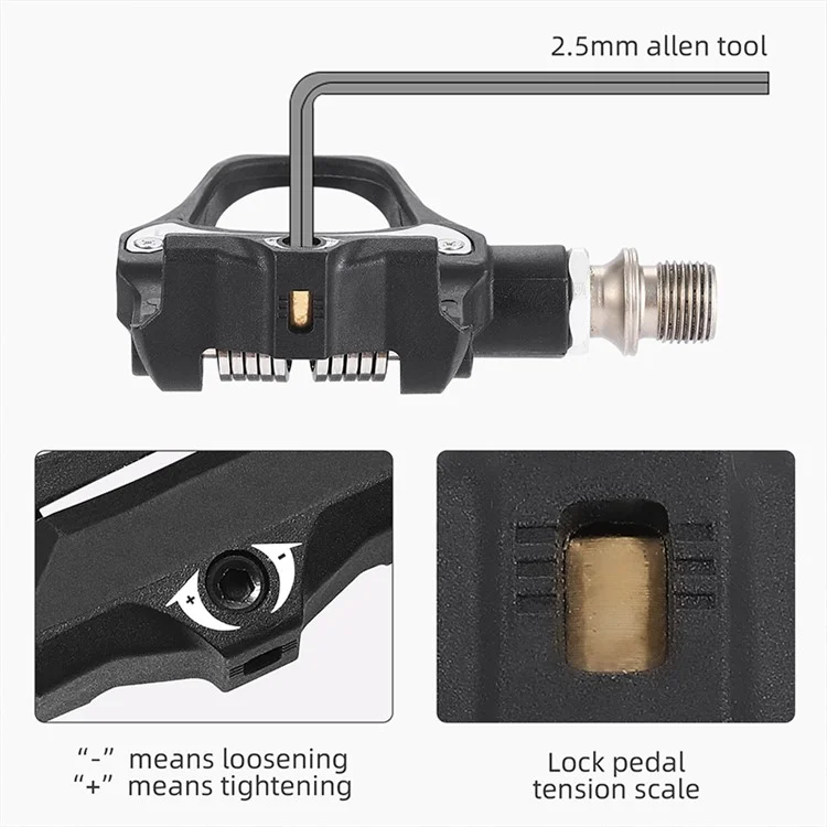 WEST BIKING YP0802116 1 Pair Chrome Molybdenum Steel Self-locking Bicycle Pedals with SPD Cleats