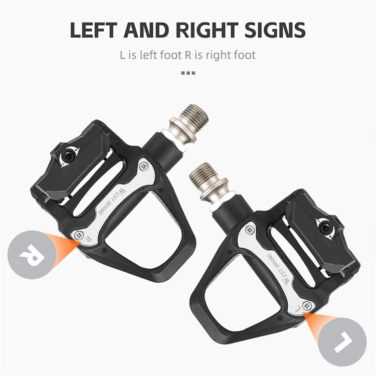 WEST BIKING YP0802116 1 Pair Chrome Molybdenum Steel Self-locking Bicycle Pedals with SPD Cleats