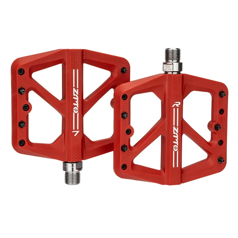 ZTTO M906 Bicycle Pedals with Bearings, Mountain Bike Nylon Pedals - Red