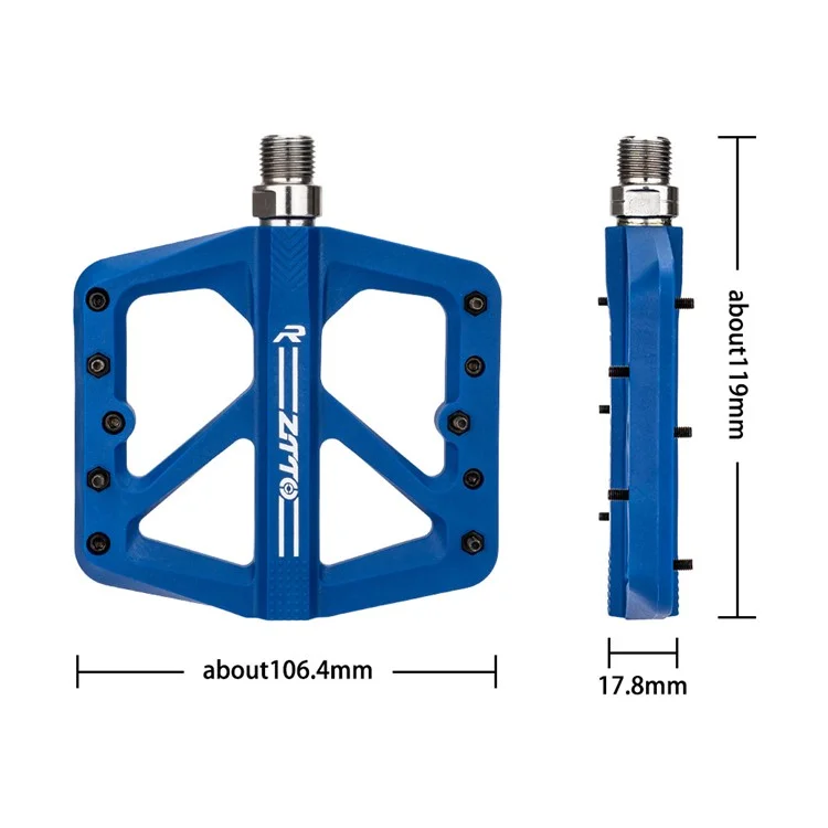 ZTTO M906 Bicycle Pedals with Bearings, Mountain Bike Nylon Pedals - Blue