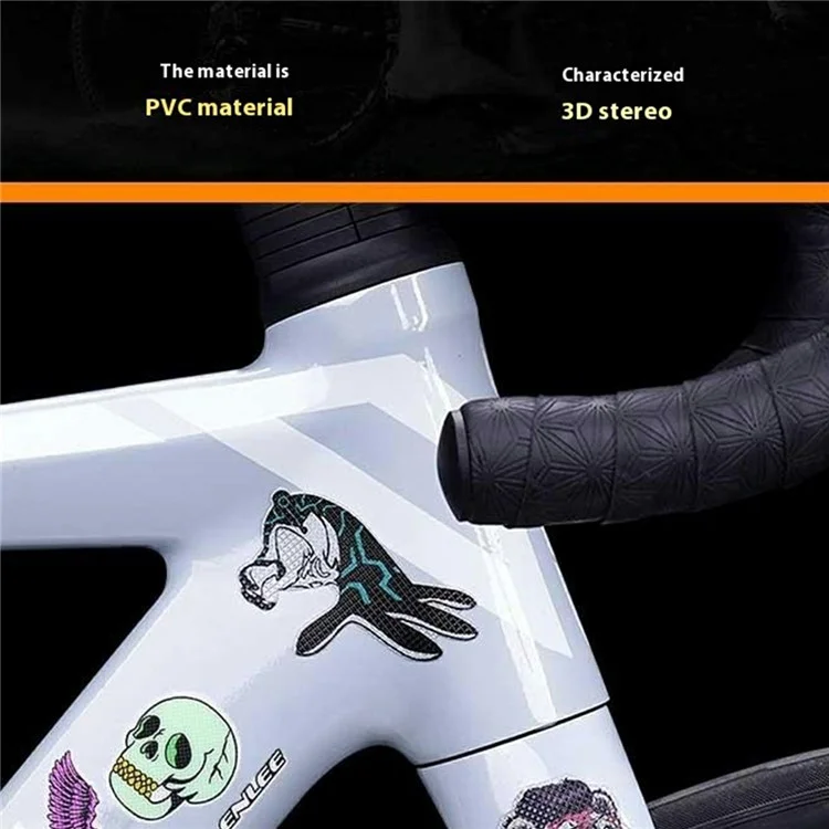 ENLEE RS2338 Pegatinas creativas para el marco de la bicicleta Decoraciones PVC Protección contra arañazos Calcomanías decorativas