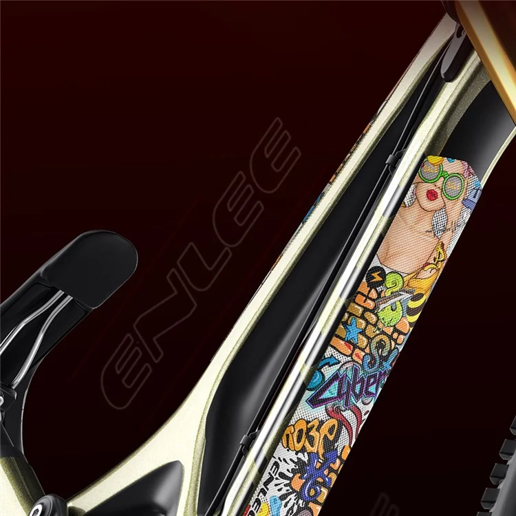 ENLEE 6161313 1 Set Bike Frame Protection Stickers Waterproof Bicycle Frame Guard Decals - Skull and Snake