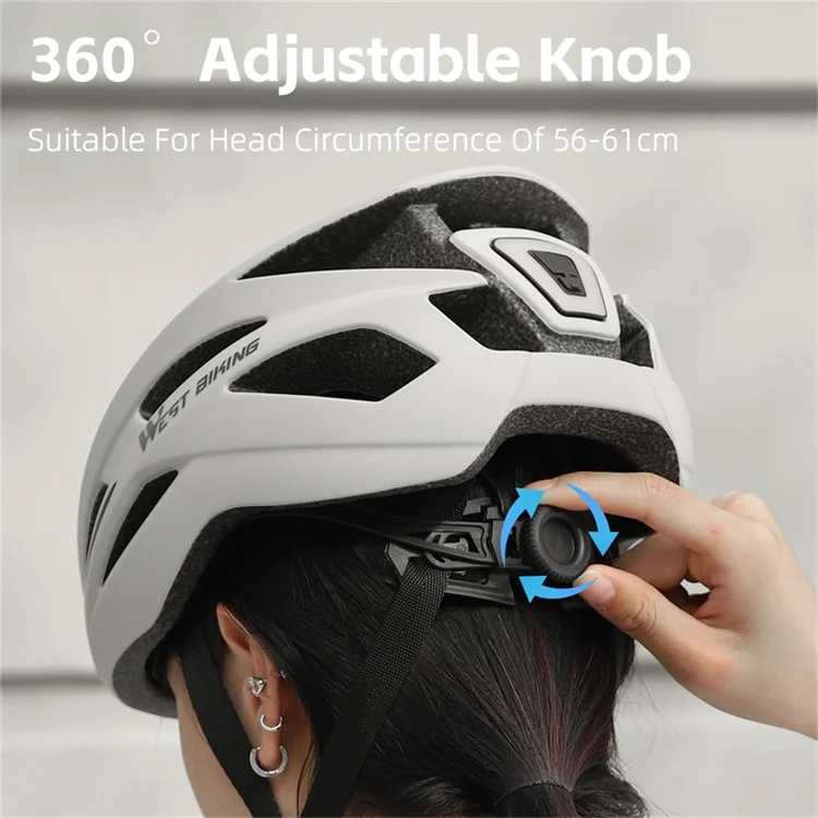 WEST BIKING YP0708120 EPS Foam Cycling Helmet with Magnetic Suction Photochromic Lens - Light Grey