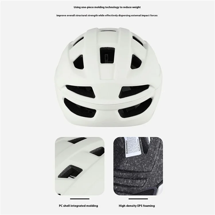 ESLNF GH-40 Fahrrad-Rollschuh-Helm Kopfschutz PC+EPS atmungsaktiver Fahrradhelm - Weiß M