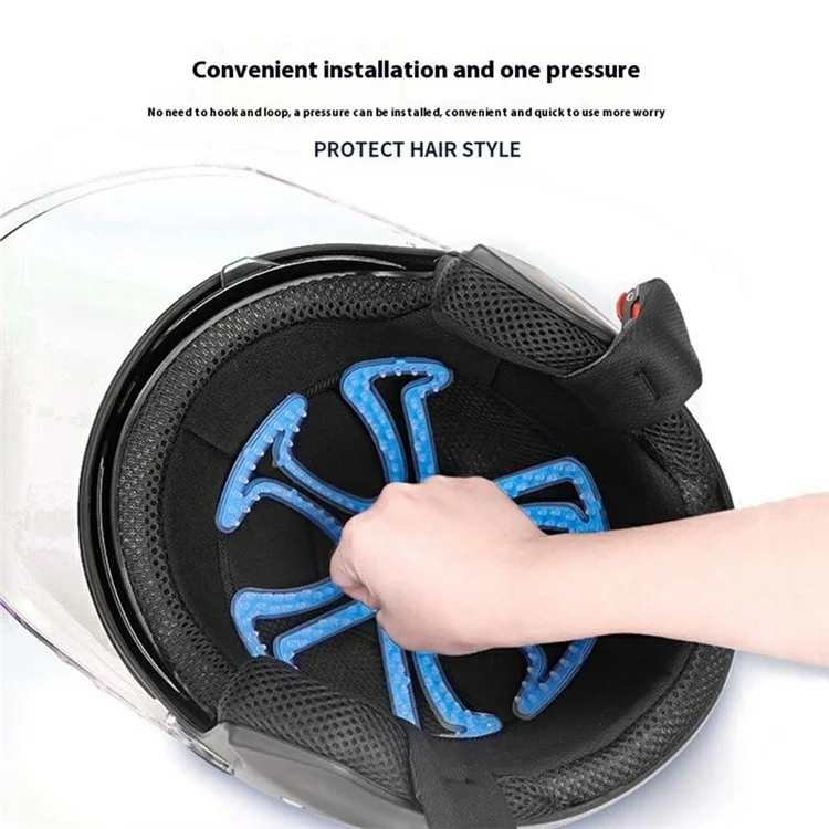 XKGJ Helmet Liner Pad Flexible Silicone Head Protection Cushion for Motorcycle Cycling Helmets - Black