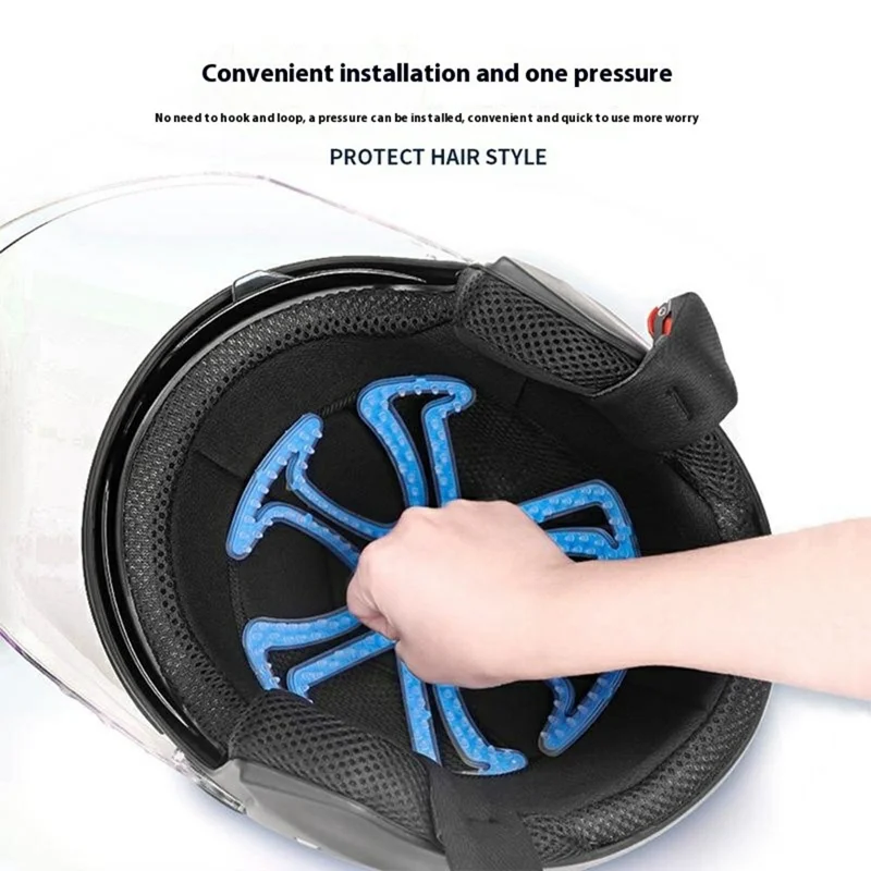 XKGJ Helmet Liner Pad Flexible Silicone Head Protection Cushion for Motorcycle Cycling Helmets - Orange