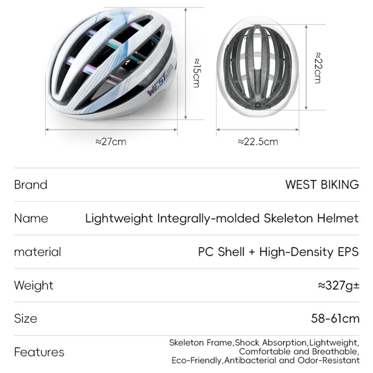 WEST BIKING YP0708125 Outdoor Fahrradhelm mit 26 Belüftungslöchern MTB Sicherheitshelm - Stil A