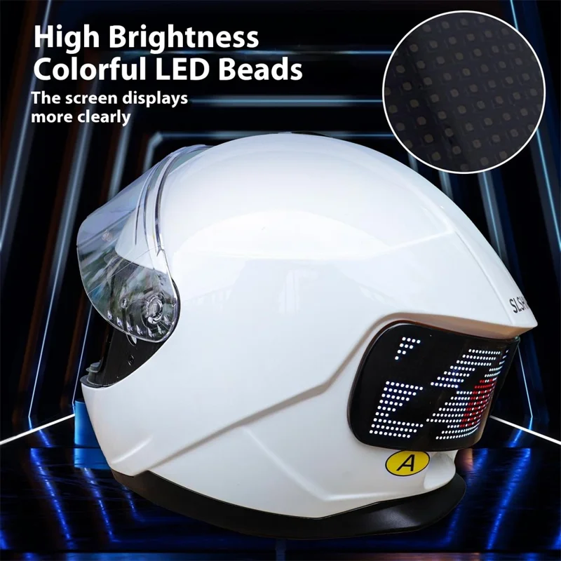 Bicycle Helmet with RGB LED Display Screen IPX4 Waterproof Helmet for Bike Riding - Black