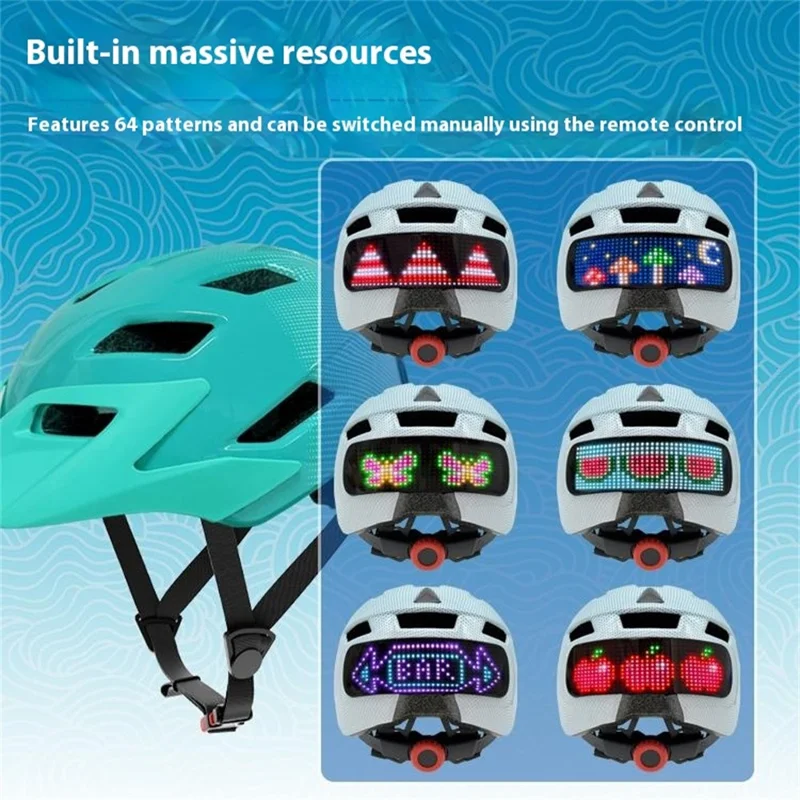 Casco con Pantalla LED Infantil - Ligero y Transpirable para Patinaje / Bicicleta de Equilibrio / Ciclismo - Azul