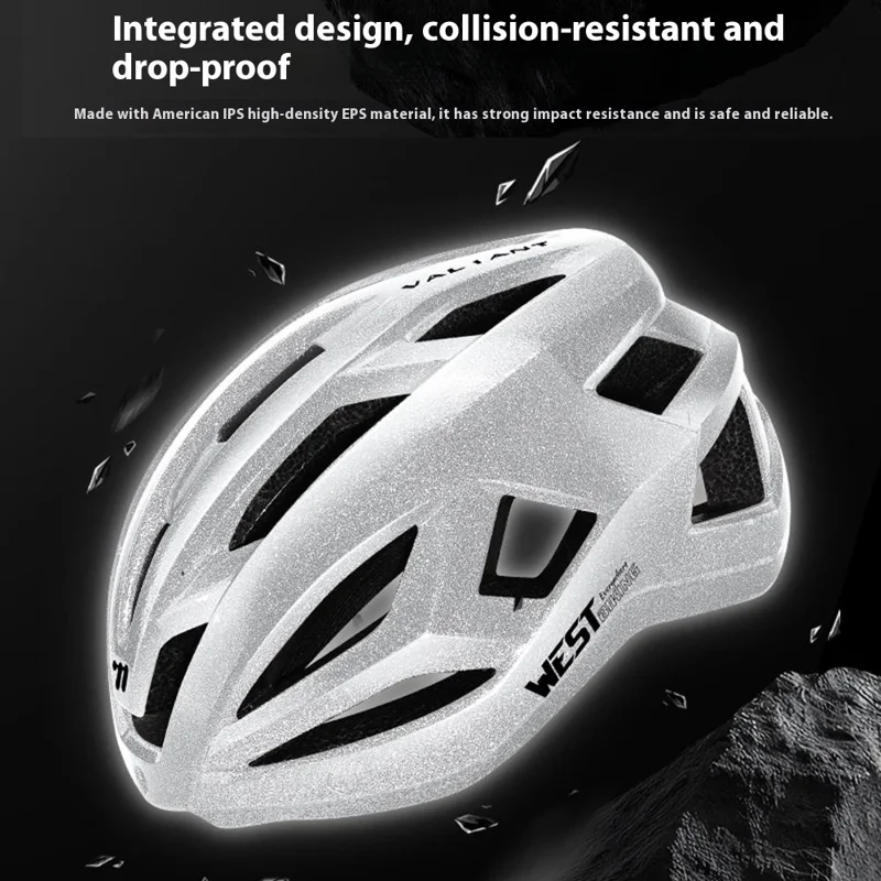 WEST BIKING YP0708129 Fahrradhelm für Männer und Frauen, PC EPS, leicht, atmungsaktiv, reflektierend, Fahrrad-Sicherheitshelm - Silber