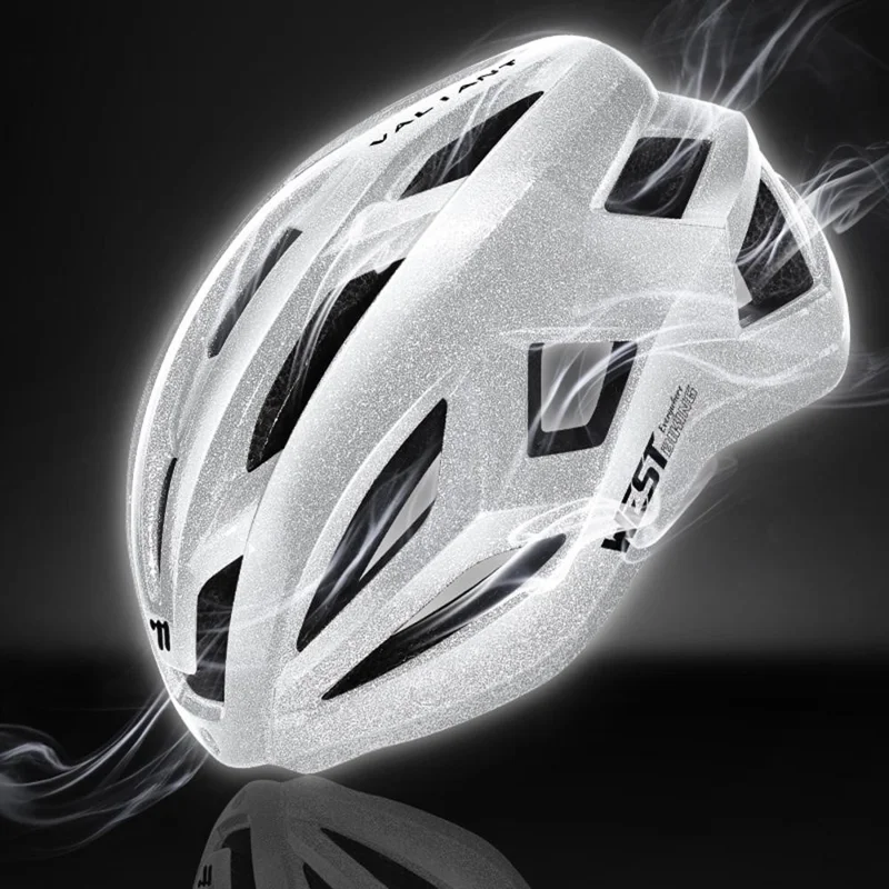 WEST BIKING YP0708129 Fahrradhelm für Männer und Frauen, PC EPS, leicht, atmungsaktiv, reflektierend, Fahrrad-Sicherheitshelm - Silber