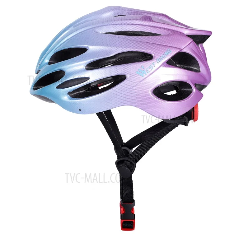 West Biking Breathable Cycling Casque Mtb Bicycle de Route Casque de Vélo de Route Extérieur Sports EPS Cap - Bleu Violet