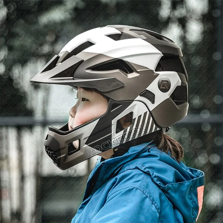 ROCKBROS TS-61 Kids Shock Absorption Bicycle Helmet Breathable Bike Balance Car Head Protection Helmet - Black/Titanium S