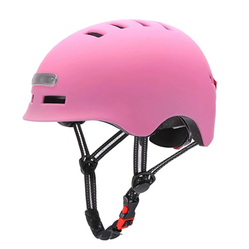 KY-Z002 Adult Bicycle Cycling Helmet EPS+PC Anti-impact Safety Helmet with Front and Rear Light - Pink / M