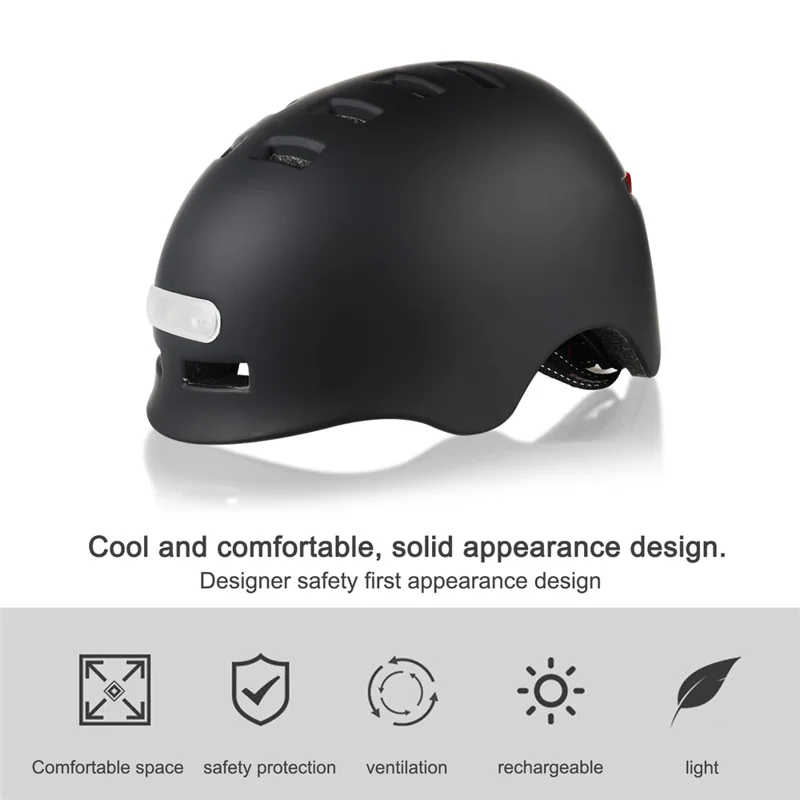 KY-Z002 Adult Bicycle Cycling Helmet EPS+PC Anti-impact Safety Helmet with Front and Rear Light - Pink / M