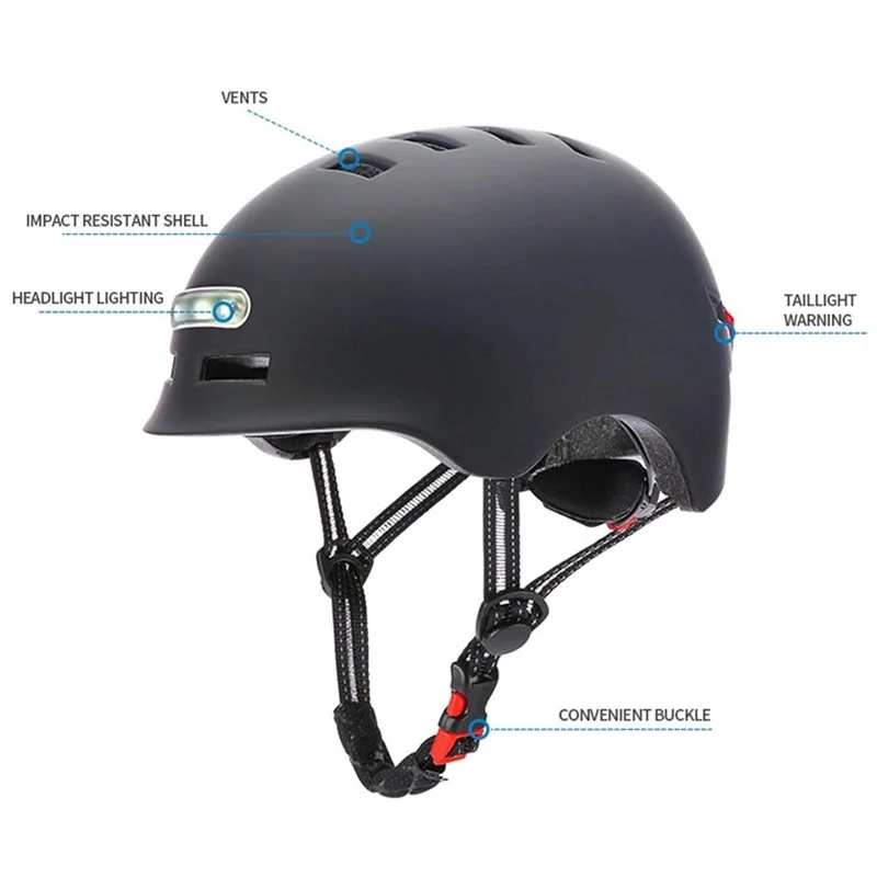 KY-Z002 Adult Bicycle Cycling Helmet EPS+PC Anti-impact Safety Helmet with Front and Rear Light - Pink / M