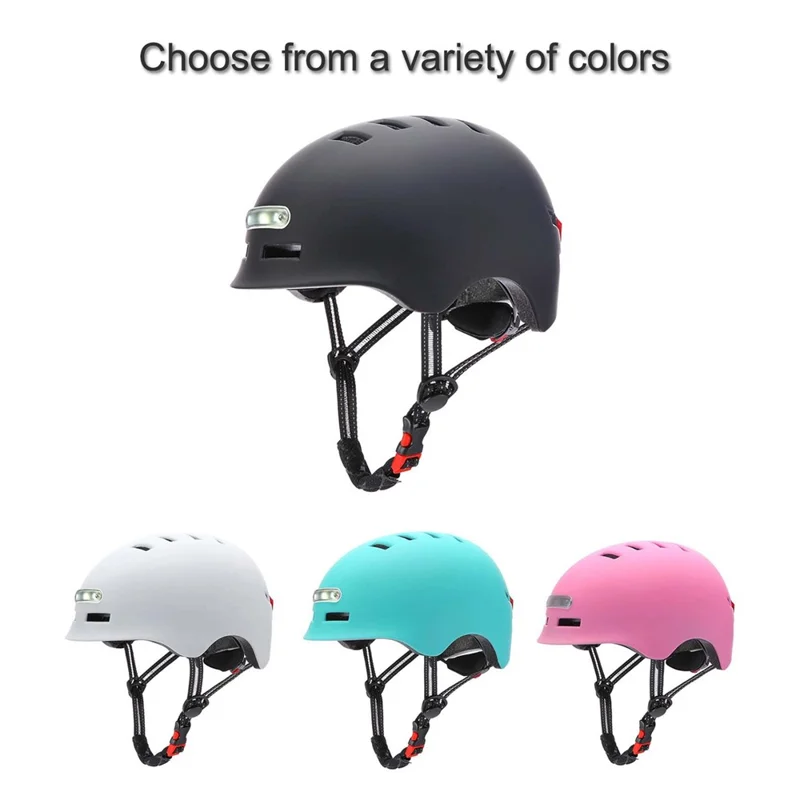 KY-Z002 Adult Bicycle Cycling Helmet EPS+PC Anti-impact Safety Helmet with Front and Rear Light - Pink / M