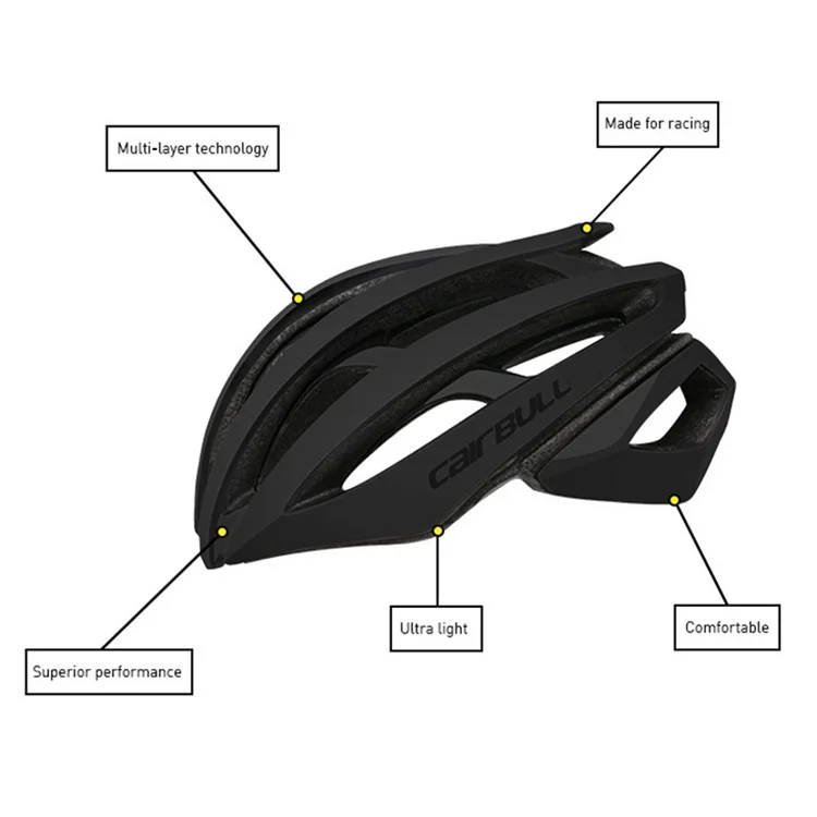 CAIRBULL CB-02 MTB Fahrradhelm PC+EPS Dual Layer Leichter Radfahrhelm - Schwarz / Größe S / M