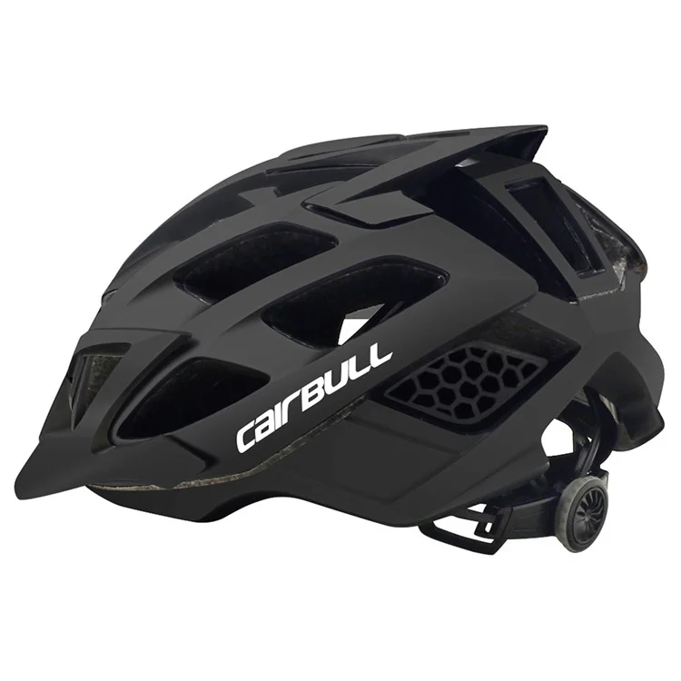 CAIRBULL CB-12 Capacete de Bicicleta Mountain Road PC+EPS Capacete de Ciclismo Rodoviário com Viseira Destacável - Preto / Tamanho M