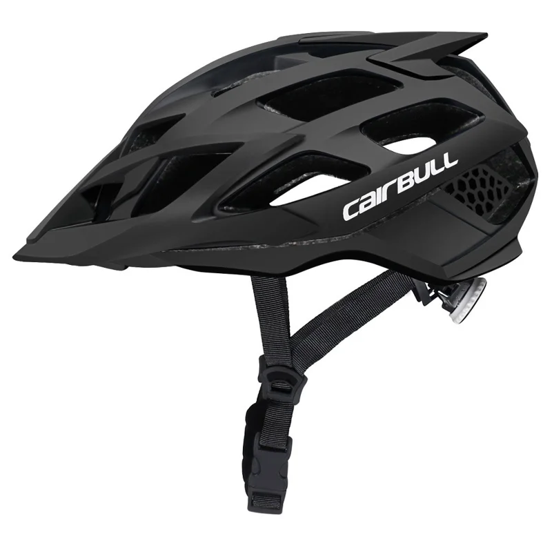 CAIRBULL CB-12 Mountain Road Bicycle Helmet PC+EPS Road Cycling Helmet with Detachable Visor - Black / Size L