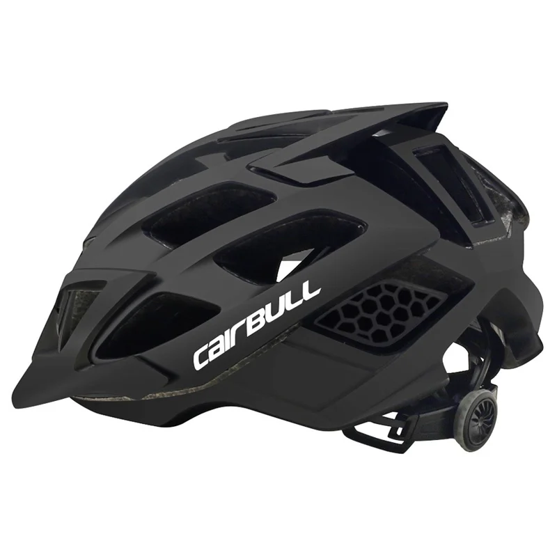 CAIRBULL CB-12 Mountain Road Bicycle Helmet PC+EPS Road Cycling Helmet with Detachable Visor - Black / Size L