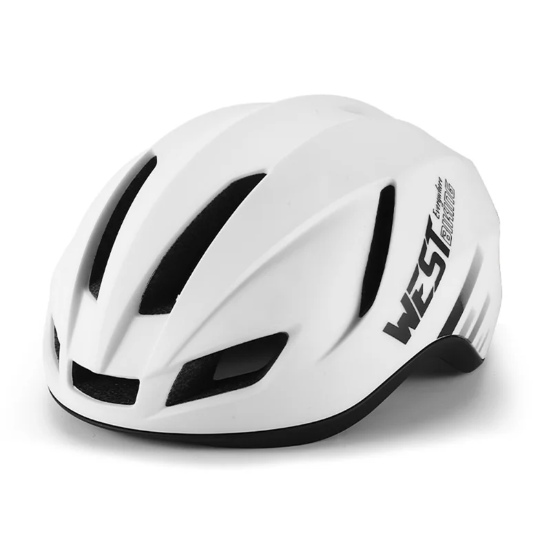 WEST BIKING YP1602505 Lightweight Pneumatic Bike Helmet with LED Taillight - White