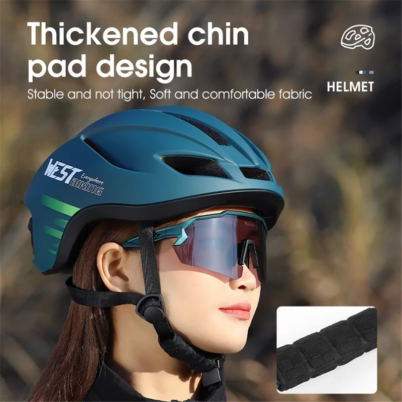 WEST BIKING YP1602505 Lightweight Pneumatic Bike Helmet with LED Taillight - White