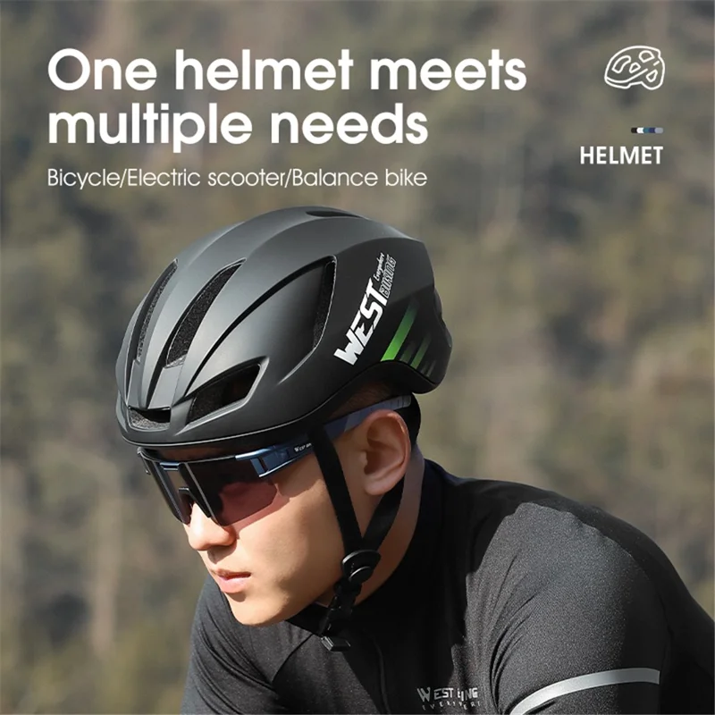 WEST BIKING YP1602505 Lightweight Pneumatic Bike Helmet with LED Taillight - White