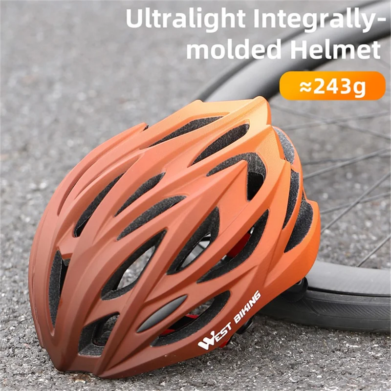 WEST BIKING YP0708116 Gradient Cycling Helmet Head Protection PC+EPS Breathable Bike Helmet - Orange