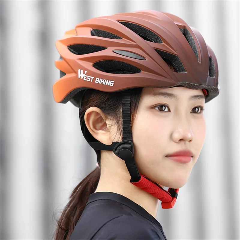 WEST BIKING YP0708116 Gradient Cycling Helmet Head Protection PC+EPS Breathable Bike Helmet - Orange