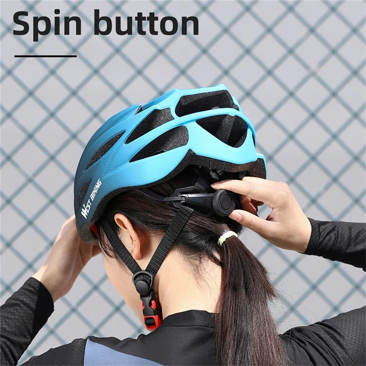 WEST BIKING YP0708116 Capacete de Ciclismo com Gradiente Proteção de Cabeça PC+EPS Respirável - Preto