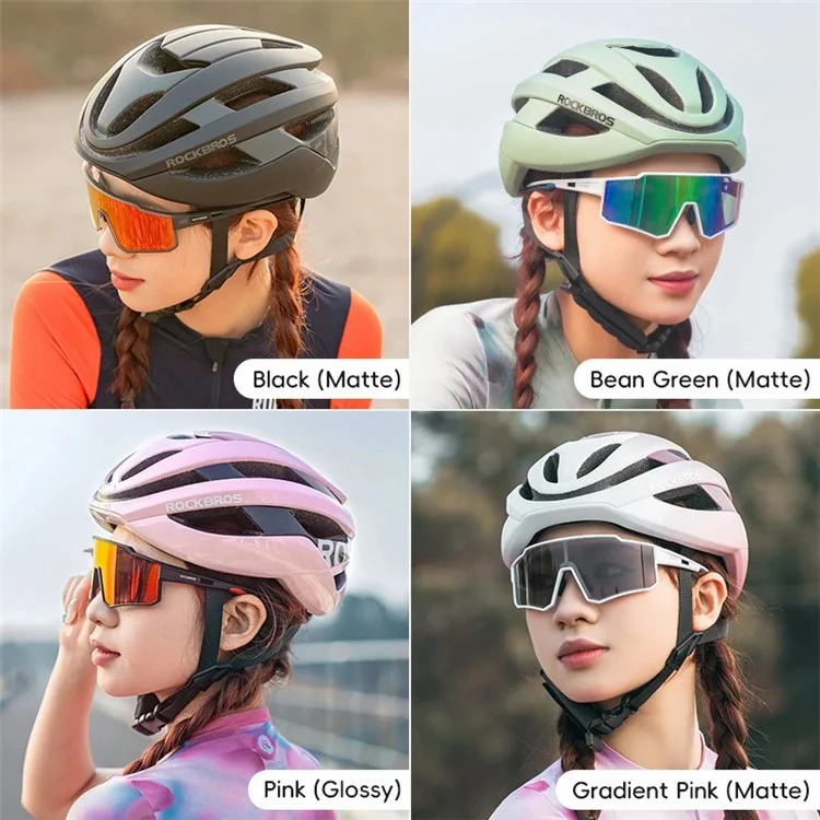 ROCKBROS LK-12 Shock-Absorbed PC+EPS Helmet Cycling Head Protection Helmet (CE) - Matte / Green