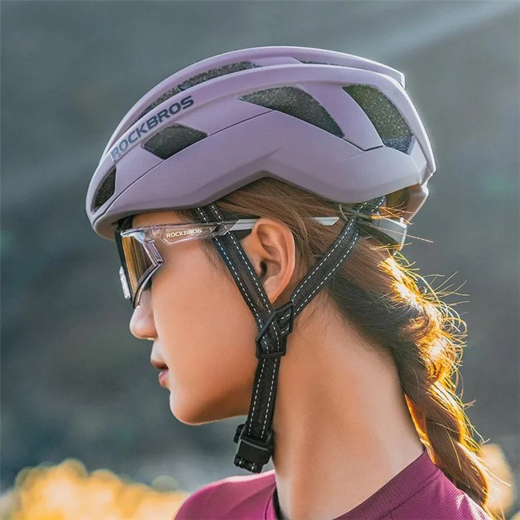 ROCKBROS LK-11 Anquetil Cycling Helmet Head Protection PC+EPS Shock-Absorbed Helmet (CE) - Glossy / Grey