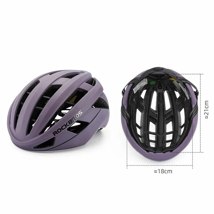 ROCKBROS LK-11 Anquetil Cycling Helmet Head Protection PC+EPS Shock-Absorbed Helmet (CE) - Glossy / Grey