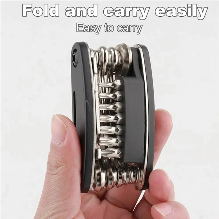 BENGGUO BG-9890 MTB Bike Foldable Maintenance Wrench Repair Kits 21 Em 1 Multi-Function Bike Tools - Preto