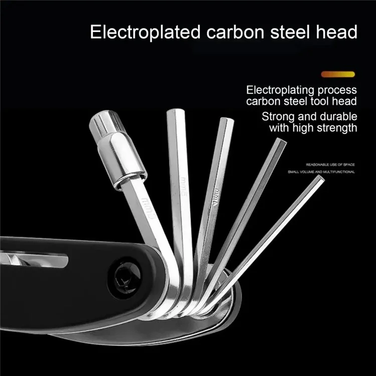 BENGGUO BG-9890 MTB Bike Foldable Maintenance Wrench Repair Kits 21 Em 1 Multi-Function Bike Tools - Preto