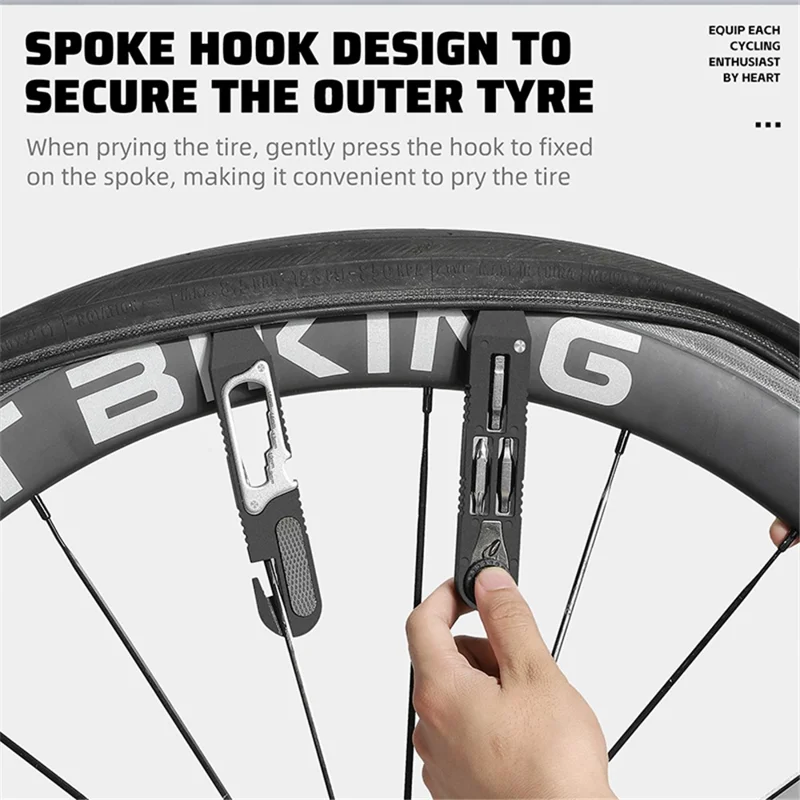 WEST BIKING YP0719393 2Pcs Bicycle Tire Crowbar Hex Wrench Multifunctional Bike Repair Tool