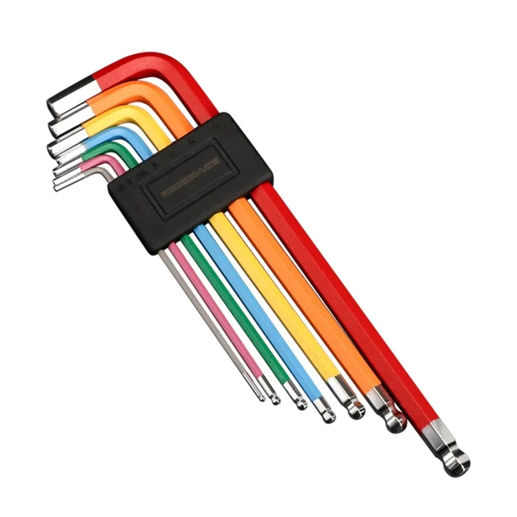 RIDERACE RR7767 7Pcs / Set Colored Allen Key Set Ball End Hex Wrench Kit