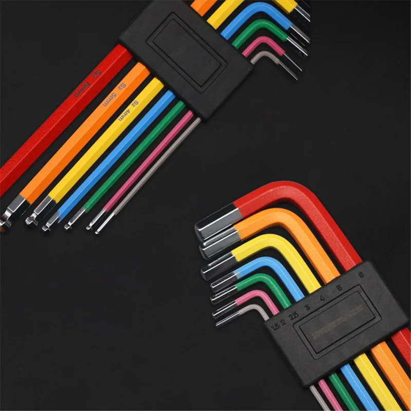 RIDERACE RR7767 7Pcs / Set Colored Allen Key Set Ball End Hex Wrench Kit