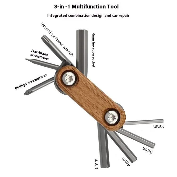 RIDERACE RR9462 Kit Per Utensili Per Biciclette 8 in 1 Bici Multitool Mountain Bike Repair Strumenti