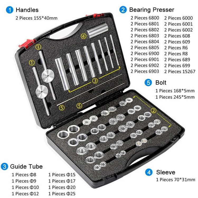 AXI Cycling Bearing Press Set for Wheels Hub Bearing Installation Assembly Tool with Storage Case