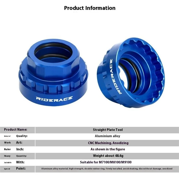 RIDERACE RR9363 Direct Mount Bicycle 12 Speed Chainring Lockring Adapter for Shimano XTR M9100 / Deore XT M8100 / SLX M7100