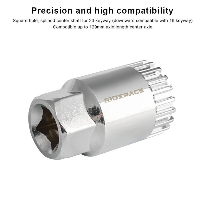 RIDERACE RN1881 Bicycle Bottom Bracket Remover 20 Teeth Square Hole Spline Repair Wrench for Mountain Road Bike