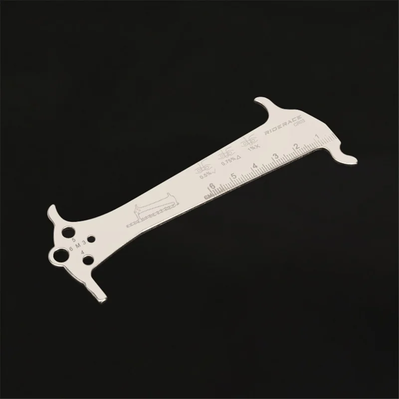 RIDERACE RR9342 Bicycle Chain Wear Screw Measuring Instrument Chain Hook Stainless Steel Caliper