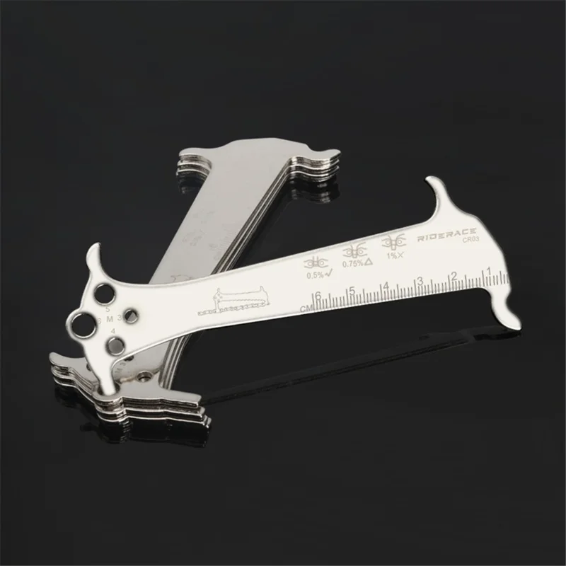 RIDERACE RR9342 Bicycle Chain Wear Screw Measuring Instrument Chain Hook Stainless Steel Caliper