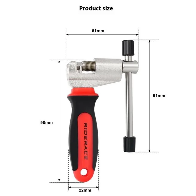 RIDERACE RR9358 Bicych Chilg Pin Chail Pin Remover Link Bicker Briação do Reparo de Reparo de Ferramento de Corrente MTB Extrator