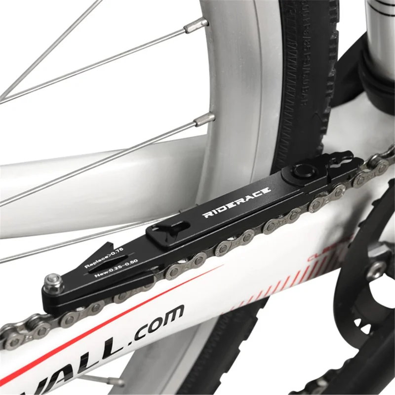 RIDERACE RR9267 Bicycle Chain Wear Measurement Tool 2 in 1 Combined Link Wear Checker - Black