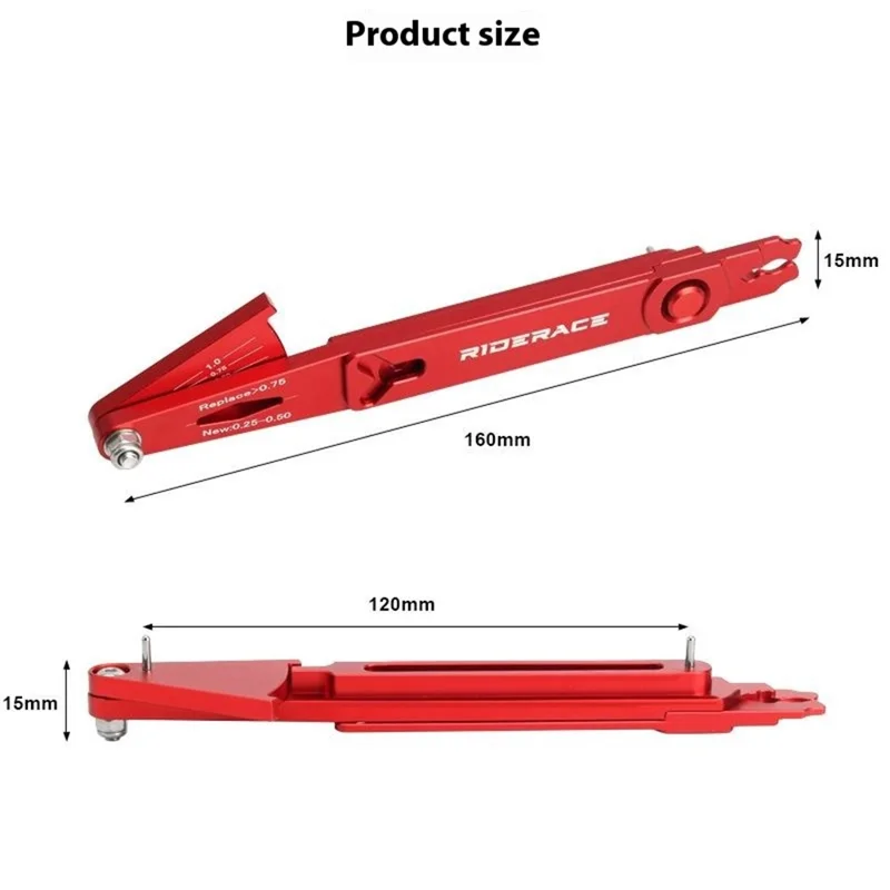 RIDERACE RR9267 Bicycle Chain Wear Measurement Tool 2 in 1 Combined Link Wear Checker - Black